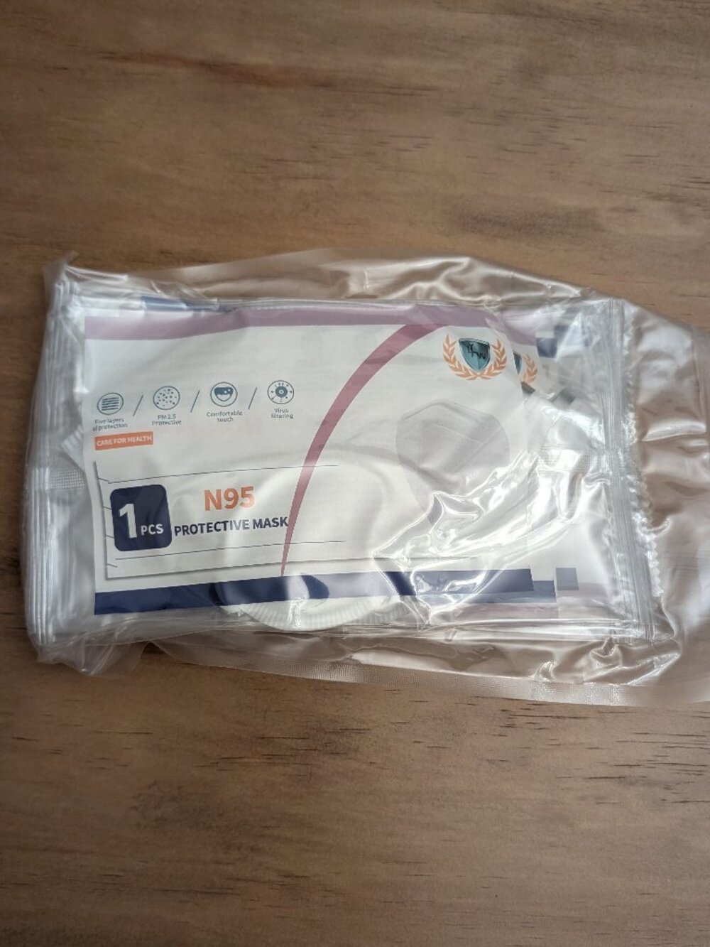 Set of 10 Individually Wrapped White Certified N95 Protective Face Masks w/ Nose